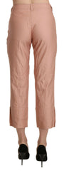 Ermanno Scervino Cotton Pink High Waist Cropped Trouser Pants - - Ermanno Scervino.