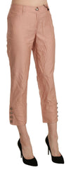 Ermanno Scervino Cotton Pink High Waist Cropped Trouser Pants - - Ermanno Scervino.