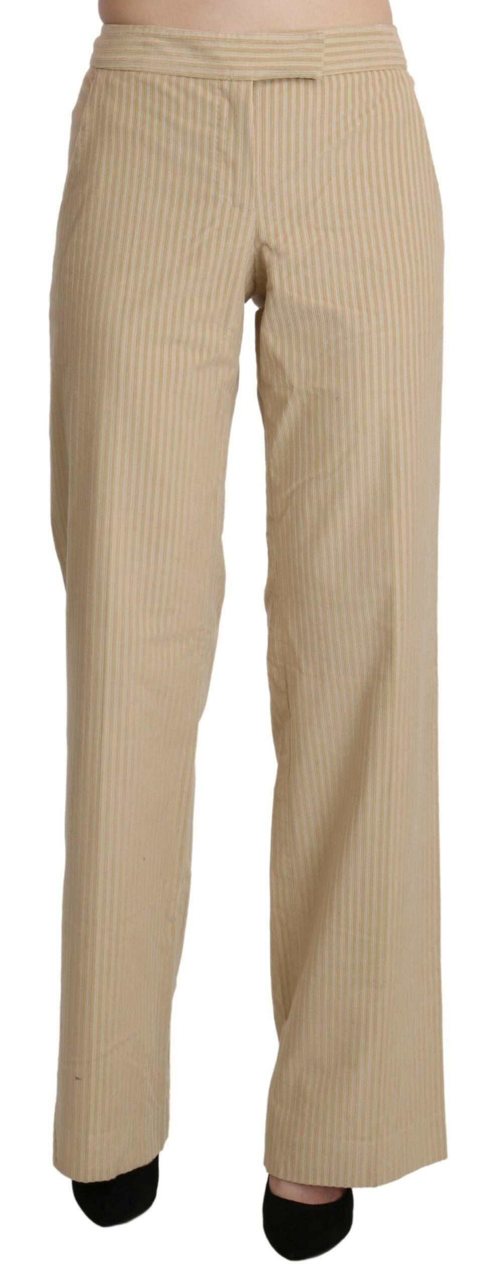 Ermanno Scervino Beige High Waist Flared Wide Leg Trouser Pants -   -  Ermanno Scervino.