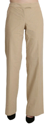 Ermanno Scervino Beige High Waist Flared Wide Leg Trouser Pants -   -  Ermanno Scervino.