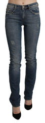 Ermanno Scervino Blue Washed Mid Waist Skinny Denim Jeans -   -  Ermanno Scervino.
