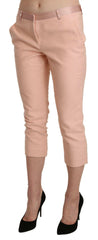 Ermanno Scervino Pink Low Waist Skinny Cropped Capri Pants - - Ermanno Scervino.