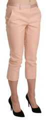 Ermanno Scervino Pink Low Waist Skinny Cropped Capri Pants - - Ermanno Scervino.
