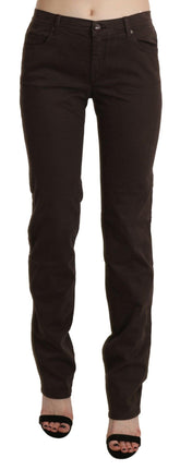 Ermanno Scervino Brown Mid Waist Skinny Slim Trouser Cotton Jeans -   -  Ermanno Scervino.