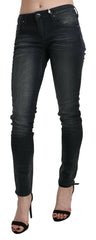 Acht Black Washed Low Waist Skinny Denim Trouser - - Acht.