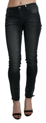 Acht Black Washed Low Waist Skinny Denim Trouser - - Acht.