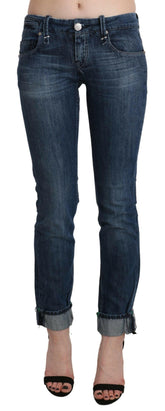 Acht Blue Washed Low Waist Skinny Denim Trouser -   -  Acht.