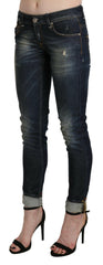 Acht Blue Washed Low Waist Skinny Cropped Denim Pant -   -  Acht.