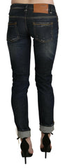 Acht Blue Washed Low Waist Skinny Cropped Denim Pant -   -  Acht.