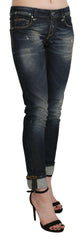 Acht Blue Washed Low Waist Skinny Cropped Denim Pant -   -  Acht.