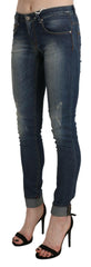 Acht Blue Washed Low Waist Skinny Cropped Denim Trouser -   -  Acht.
