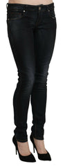 Acht Blue Washed Low Waist Skinny Denim Slim Trouser -   -  Acht.