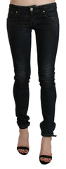 Acht Black Washed Low Waist Skinny Denim Jeans -   -  Acht.