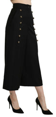 Dolce & Gabbana Black Wide Wool Leg Cropped Trouser Pant -   -  Dolce & Gabbana.