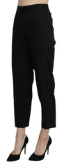 BENCIVENGA Black High Waist Straight Cropped Dress Pants -   -  BENCIVENGA.
