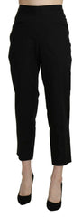 BENCIVENGA Black High Waist Straight Cropped Dress Pants -   -  BENCIVENGA.