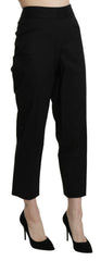 BENCIVENGA Black High Waist Straight Cropped Dress Pants -   -  BENCIVENGA.