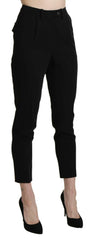 BENCIVENGA Black High Waist Skinny Cropped Dress Trouser Pant - - BENCIVENGA.