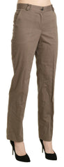 BENCIVENGA Brown High Waist Straight Dress Trouser Pants - - BENCIVENGA.