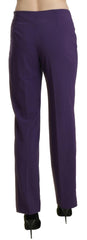 BENCIVENGA Purple High Waist Straight Dress Trouser Pants - - BENCIVENGA.