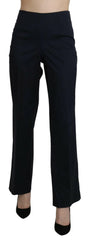 BENCIVENGA Navy Blue High Waist Straight Dress Trouser Pants -   -  BENCIVENGA.