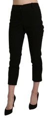 BENCIVENGA Black High Waist Skinny Cropped Dress Trouser Pants -   -  BENCIVENGA.