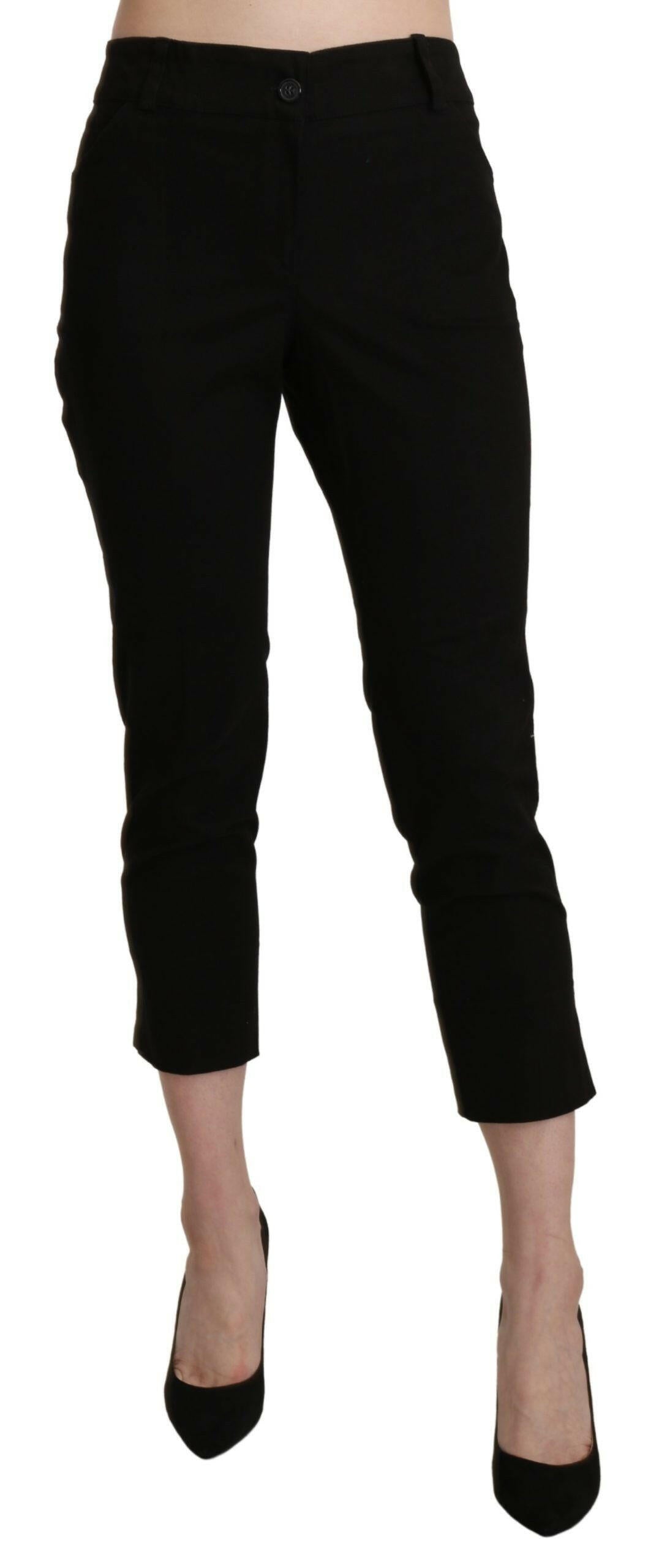 BENCIVENGA Black High Waist Skinny Cropped Dress Trouser Pants -   -  BENCIVENGA.