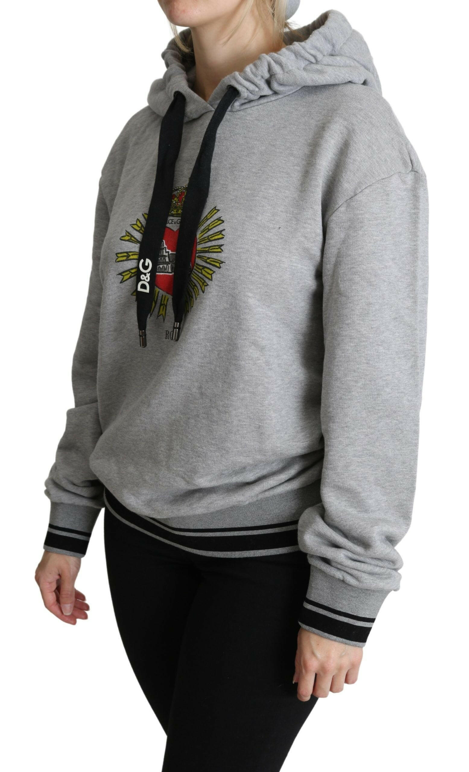 Dolce & Gabbana Gray Printed Hooded Exclusive Logo Sweater -   -  Dolce & Gabbana. Dolce & Gabbana Gray Printed Hooded Exclusive Logo Sweater -   -  Dolce & Gabbana.