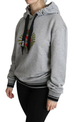Dolce & Gabbana Gray Printed Hooded Exclusive Logo Sweater -   -  Dolce & Gabbana.
