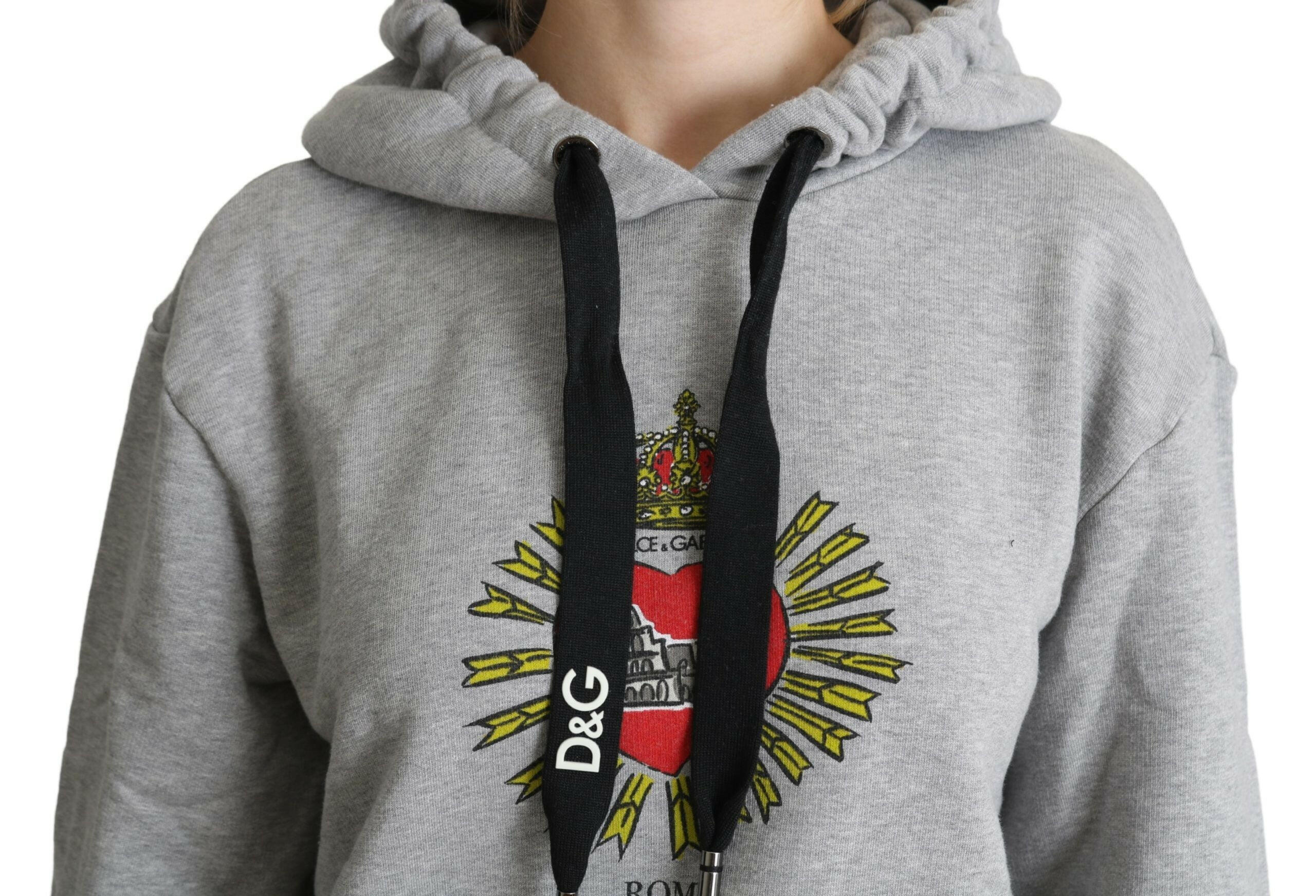 Dolce & Gabbana Gray Printed Hooded Exclusive Logo Sweater -   -  Dolce & Gabbana. Dolce & Gabbana Gray Printed Hooded Exclusive Logo Sweater -   -  Dolce & Gabbana.