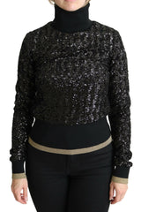 Dolce & Gabbana Black Sequined Knitted Turtle Neck Sweater -   -  Dolce & Gabbana.