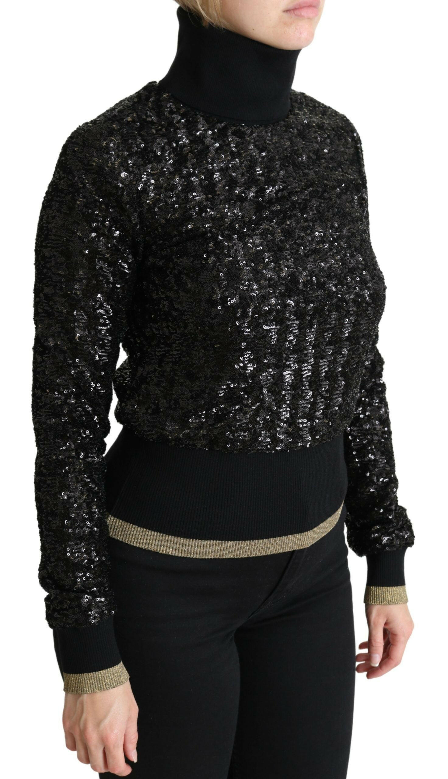 Dolce & Gabbana Black Sequined Knitted Turtle Neck Sweater -   -  Dolce & Gabbana. Dolce & Gabbana Black Sequined Knitted Turtle Neck Sweater -   -  Dolce & Gabbana.