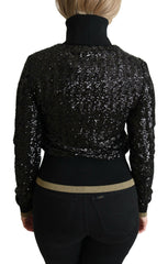 Dolce & Gabbana Black Sequined Knitted Turtle Neck Sweater -   -  Dolce & Gabbana.