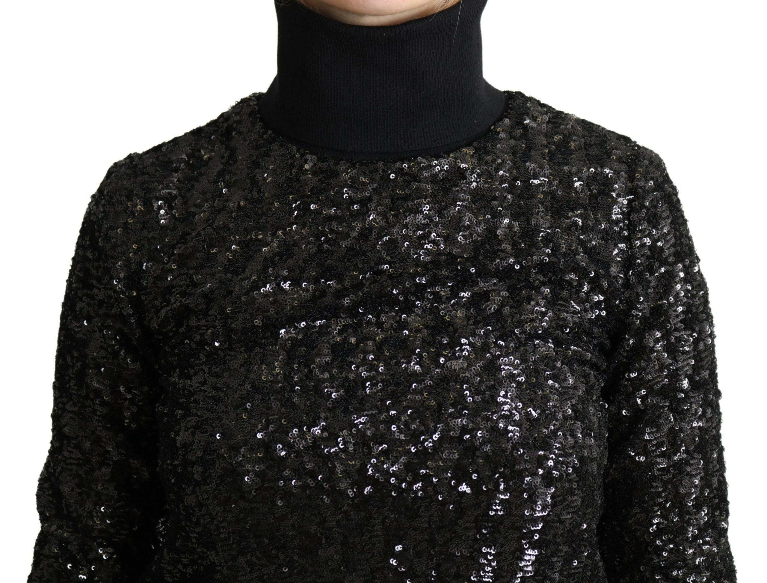 Dolce & Gabbana Black Sequined Knitted Turtle Neck Sweater -   -  Dolce & Gabbana. Dolce & Gabbana Black Sequined Knitted Turtle Neck Sweater -   -  Dolce & Gabbana.