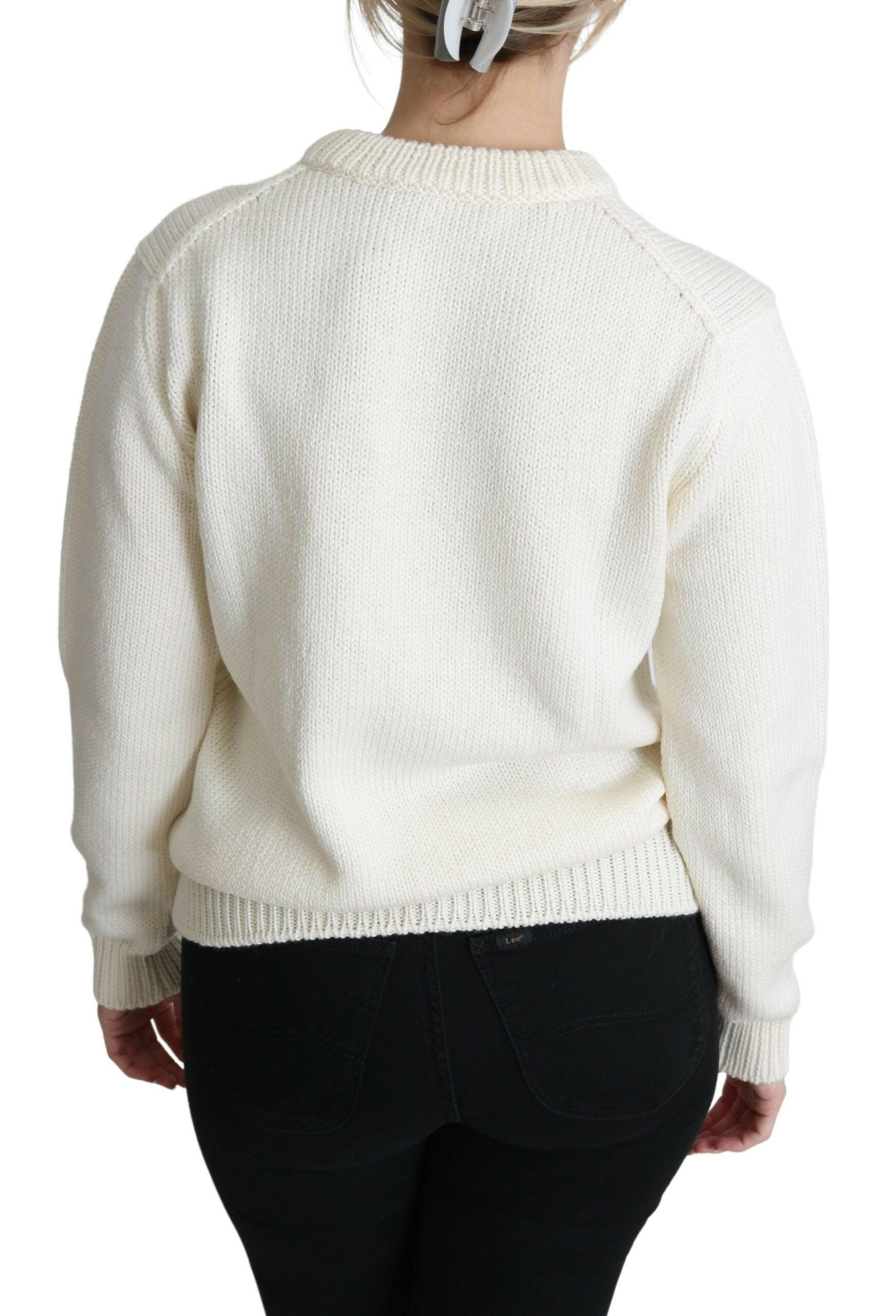 Dolce & Gabbana White Floral Wool Pullover Sunflower Sweater -   -  Dolce & Gabbana. Dolce & Gabbana White Floral Wool Pullover Sunflower Sweater -   -  Dolce & Gabbana.