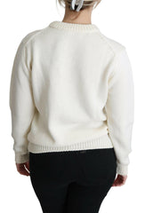 Dolce & Gabbana White Floral Wool Pullover Sunflower Sweater -   -  Dolce & Gabbana.