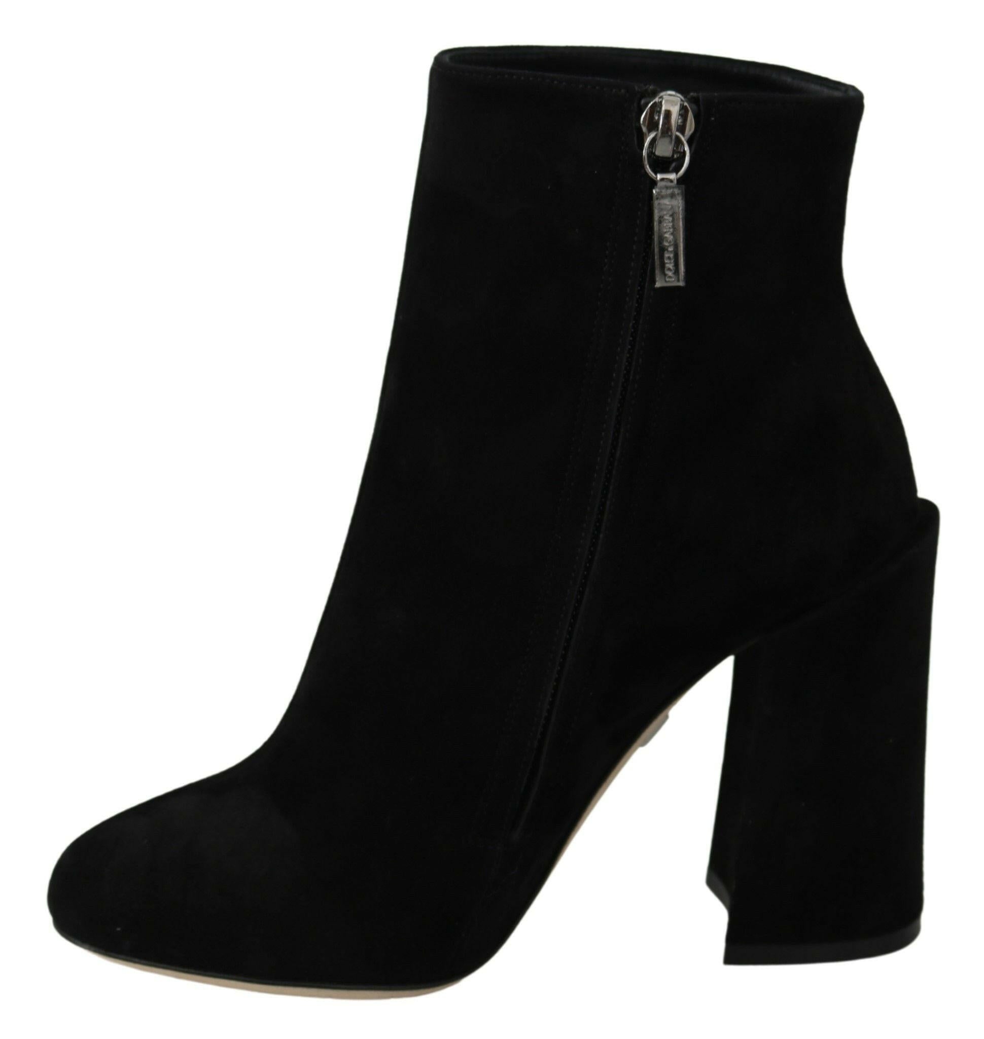 Dolce & Gabbana Black Suede L'Amore E'Bellezza Boots Shoes -   -  Dolce & Gabbana. Dolce & Gabbana Black Suede L'Amore E'Bellezza Boots Shoes -   -  Dolce & Gabbana.