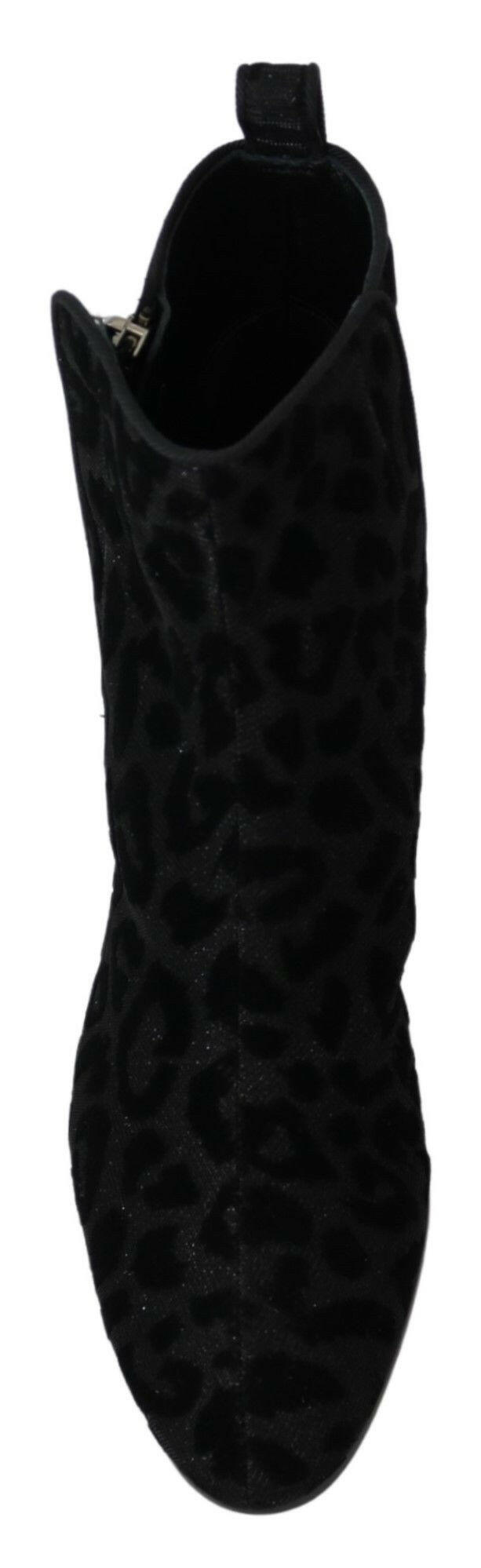 Dolce & Gabbana Black Leopard Short Boots Zipper Shoes -   -  Dolce & Gabbana. Dolce & Gabbana Black Leopard Short Boots Zipper Shoes -   -  Dolce & Gabbana.