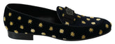 Dolce & Gabbana Blue Velvet Crown Slippers Loafers Shoes -   -  Dolce & Gabbana.