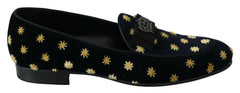 Dolce & Gabbana Blue Velvet Crown Slippers Loafers Shoes -   -  Dolce & Gabbana.