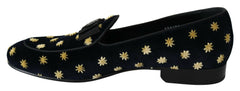 Dolce & Gabbana Blue Velvet Crown Slippers Loafers Shoes -   -  Dolce & Gabbana.