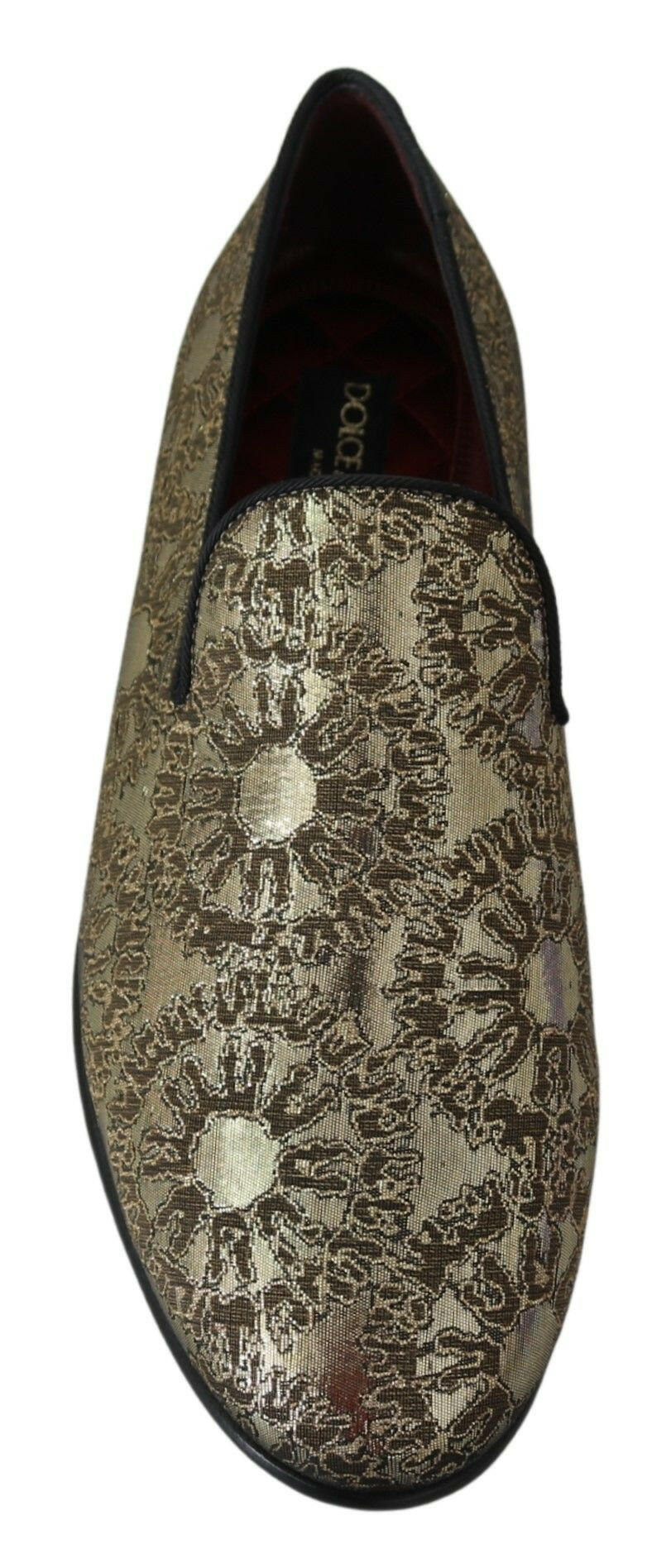 Dolce & Gabbana Gold Jacquard Flats Mens Loafers Shoes -   -  Dolce & Gabbana. Dolce & Gabbana Gold Jacquard Flats Mens Loafers Shoes -   -  Dolce & Gabbana.