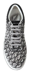 Jimmy Choo Glittering Slip-On Sneakers - Silver and Black -   -  Jimmy Choo.