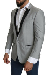 Dolce & Gabbana Light Gray Single Breasted SARTORIA Blazer -   -  Dolce & Gabbana.