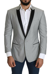 Dolce & Gabbana Light Gray Single Breasted SARTORIA Blazer -   -  Dolce & Gabbana.