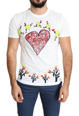 Dolce & Gabbana White Saint Valentine Print Cotton Men T-shirt -   -  Dolce & Gabbana.