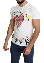 Dolce & Gabbana White Saint Valentine Print Cotton Men T-shirt -   -  Dolce & Gabbana.