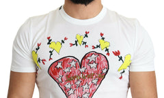 Dolce & Gabbana White Saint Valentine Print Cotton Men T-shirt -   -  Dolce & Gabbana.