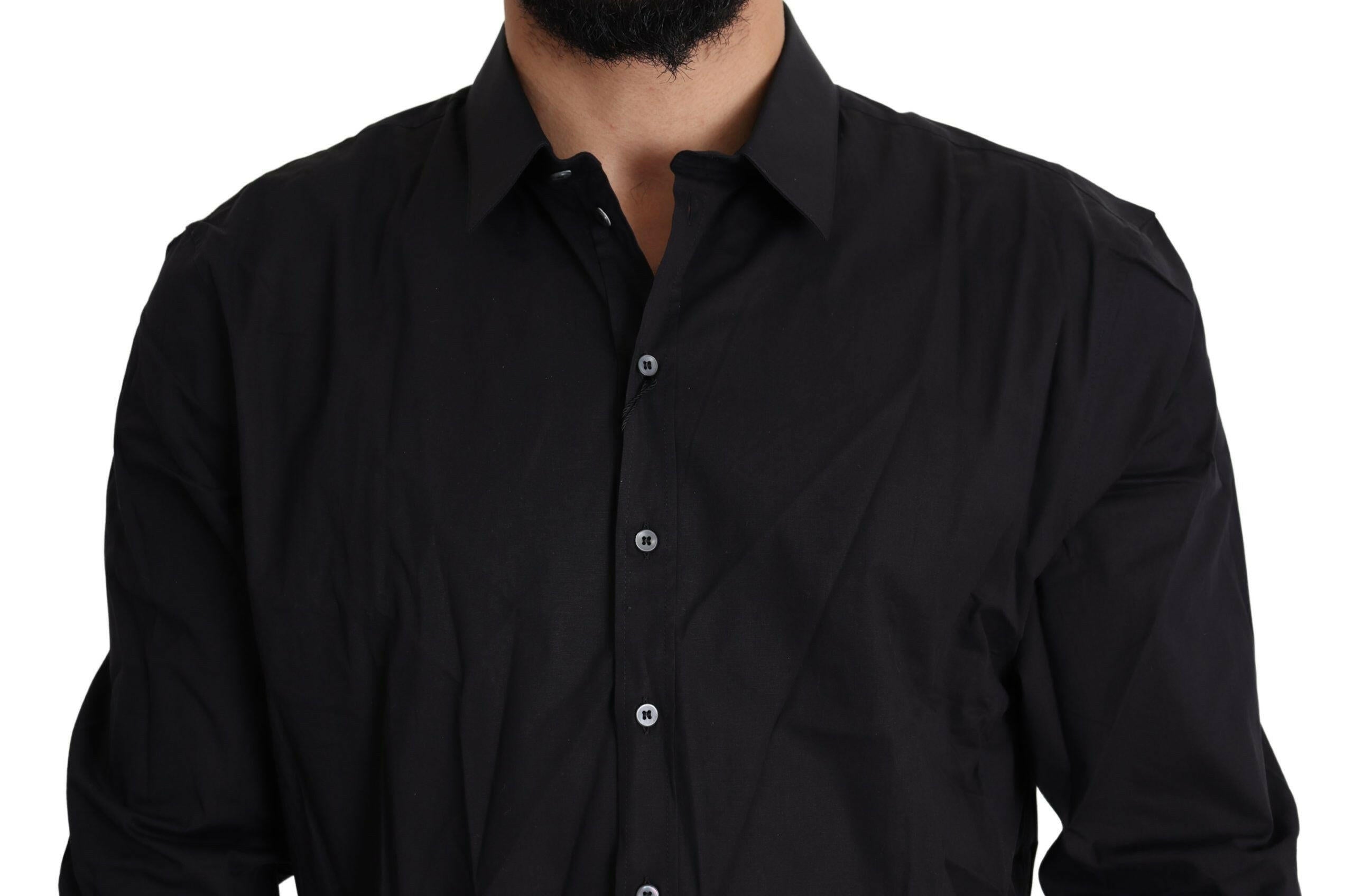 Dolce & Gabbana Black Cotton Stretch Dress SICILIA Shirt -   -  Dolce & Gabbana. Dolce & Gabbana Black Cotton Stretch Dress SICILIA Shirt -   -  Dolce & Gabbana.