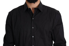Dolce & Gabbana Black Cotton Stretch Dress SICILIA Shirt -   -  Dolce & Gabbana.